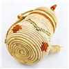 Image 7 : HAND MADE WOVEN LIDDED KETTLE BASKET SCULPTURE
