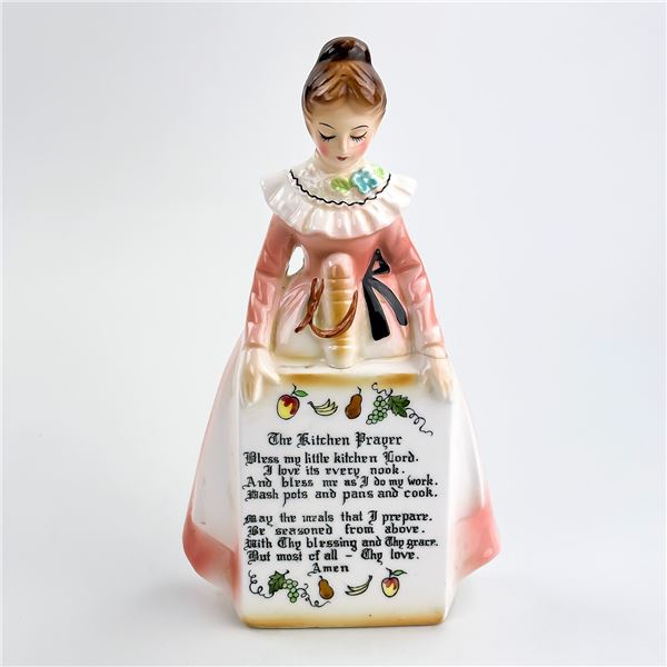 VINTAGE CERAMIC ENESCO PINK KITCHEN PRAYER LADY