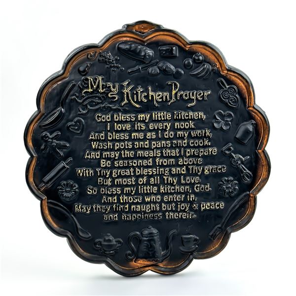 VINTAGE GOD BLESS MY KITCHEN PRAYER - CHALKWARE
