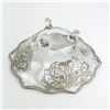 Image 4 : FOOTED 11.5”  CLEAR GLASS BOWL - SILVER OVERLAY