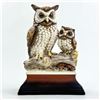 Image 2 : CERAMIC PORCELAIN HORNED OWLS FIGURINE STATUE