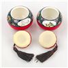 Image 5 : IDENTICAL RED PORCELAIN CHINESE LIDDED TEA CADDYS