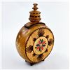 Image 3 : HAND CRAFTED CARVED WOODEN SCREW TOP FLASK