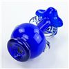 Image 7 : VINTAGE HAND BLOWN BLUE & WHITE ART GLASS VASE