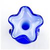 Image 8 : VINTAGE HAND BLOWN BLUE & WHITE ART GLASS VASE