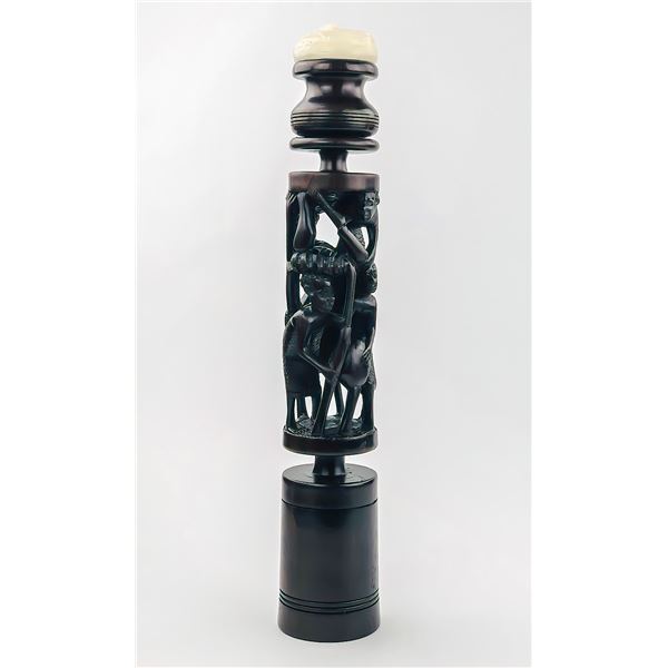 AFRICAN CANDLESTICK ART SCULPTURE WOOD CARVING