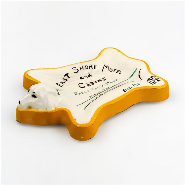 VINTAGE CERAMIC EAST SHORE MOTEL MONTANA TRAY