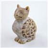 Image 2 : STONE CARVED FIGURINE SCULPTURE - CAT INSIDE A CAT