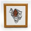Image 1 : NATIVE AMERICAN & 3 WOLVES CERAMIC TILE TRIVET