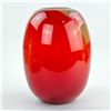 Image 4 : HAND MADE BLOWN ART GLASS RED STRIPED VASE