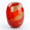 Image 5 : HAND MADE BLOWN ART GLASS RED STRIPED VASE