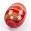 Image 7 : HAND MADE BLOWN ART GLASS RED STRIPED VASE