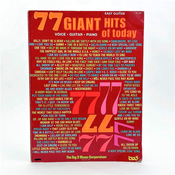 77 GIANT HITS OF TODAY - VOICE GUITAR PIANO - BIG 3