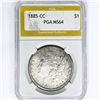 Image 1 : 1885-CC Morgan Silver Dollar PGA MS64