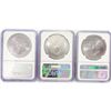 Image 2 : 2008 Set (3) American Silver Eagles NGC MS69