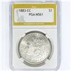 Image 1 : 1883-CC Morgan Silver Dollar PGA MS61
