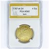 Image 1 : 1787-M DV PGA MS60 Spain 4 Esc Gold .38oz