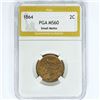 Image 1 : 1864 Two Cent Piece PGA MS60 Small Motto
