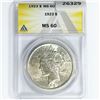 Image 1 : 1923 Silver Peace Dollar ANACS MS60