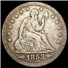 Image 1 : 1853 Arws Seated Liberty Quarter NICELY CIRCULATED