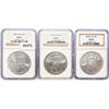 Image 1 : 2008 Set (3) American Silver Eagles NGC MS69