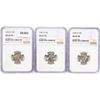 Image 1 : 1942-D Set (3) Mercury Silver Dime NGC MS65 FB