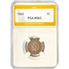 Image 1 : 1862 Indian Head Cent PGA MS63