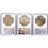 Image 2 : 1974 Set (3) Eisenhower Silver Dollars NGC MS65