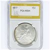 Image 1 : 1877 Silver Trade Dollar PGA MS64