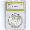 Image 1 : 1884-CC Morgan Silver Dollar PGA MS64
