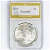 Image 1 : 1924 Silver Peace Dollar PGA MS65