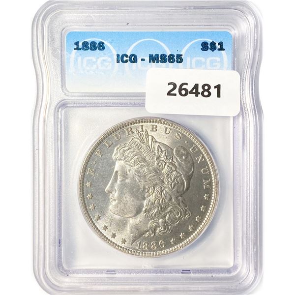 1886 Morgan Silver Dollar ICG MS65