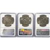 Image 2 : 1974 Set (3) Eisenhower Silver Dollars NGC MS65