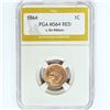Image 1 : 1864 Indian Head Cent PGA MS64 RED, L On Ribbon