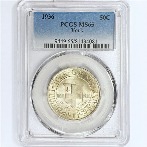 1936 York Half Dollar PCGS MS65
