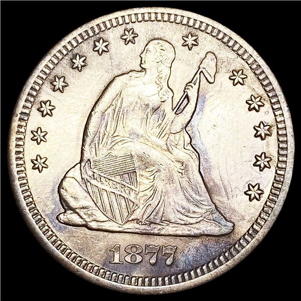 1877-CC Seated Liberty Quarter CLOSELY UNCIRCULATE