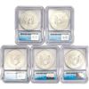 Image 2 : 2020-P 5 Coin American Silver Eagle Set ICG MS70