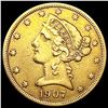 Image 1 : 1907 $5 Gold Half Eagle LIGHTLY CIRCULATED