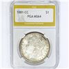 Image 1 : 1881-CC Morgan Silver Dollar PGA MS64