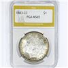 Image 1 : 1883-CC Morgan Silver Dollar PGA MS65