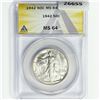 Image 1 : 1942 Walking Liberty Half Dollar ANACS MS64