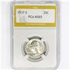 Image 1 : 1937-S Washington Silver Quarter PGA MS65