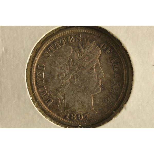 1897 BARBER DIME (EXTRA FINE) WATCH FOR OUR NEXT