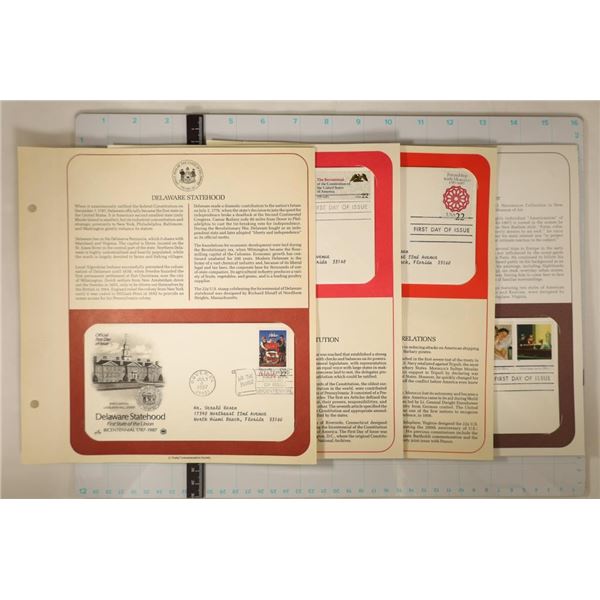 4-1ST DAY COVER ENVELOPES WITH CANCELLED STAMPS