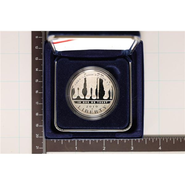 2010-W US PF SILVER DOLLAR AMERICAN VETERANS