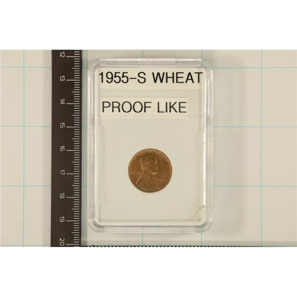 SLABBED 1955-S LINCOLN WHEAT CENT (PF LIKE)