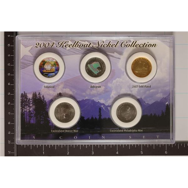 2004 KEELBOAT 5 COIN NICKEL COLLECTION FEATURING