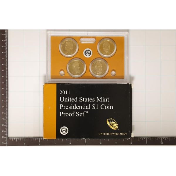 2011 US PRESIDENTIAL DOLLAR 4 COIN PF SET WITH BOX