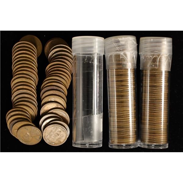 3 SOLID DATE ROLLS OF LINCOLN WHEAT CENTS: 1945,