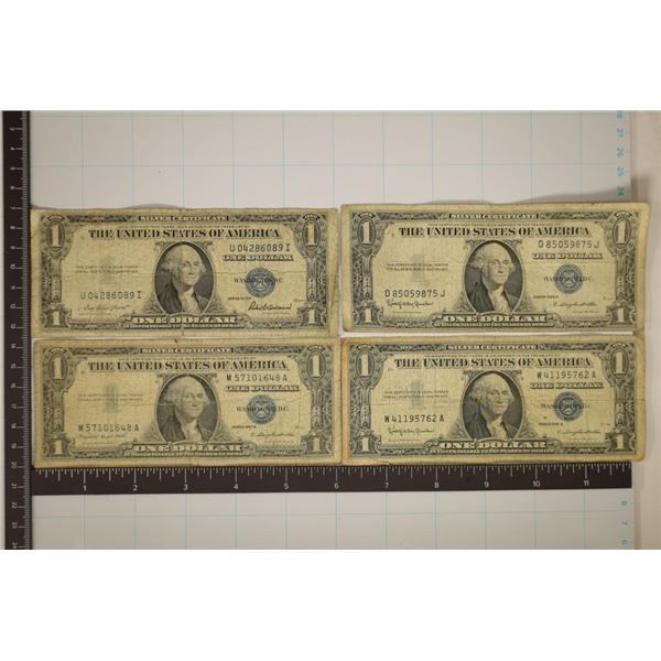 1935-F, 35-H, 1957-A & 1957-B US $1 SILVER CERTS